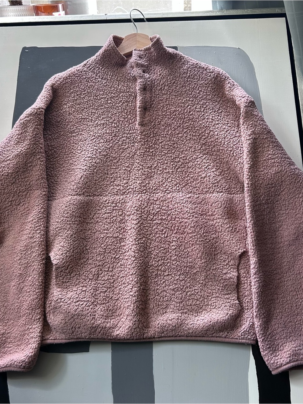 Skims size S, size M Cozy Women's Teddy Quarter-Zip Sweater - Dusty Rose